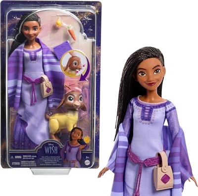 Mattel Disney Wish Asha of Rosas Adventure Pack Doll, Poseable Fashion Doll with Detachable Fashion, Animal Friends, and Accessories, Movie-Inspired T