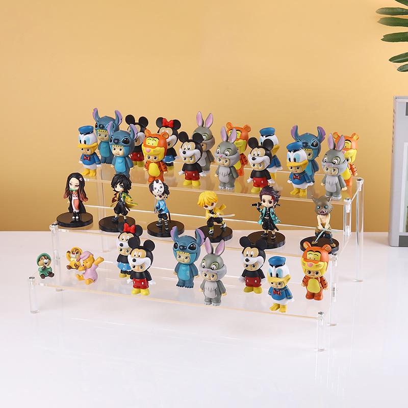 Clear Acrylic Tiered Display Stand for Figurines, Dolls & Jewelry