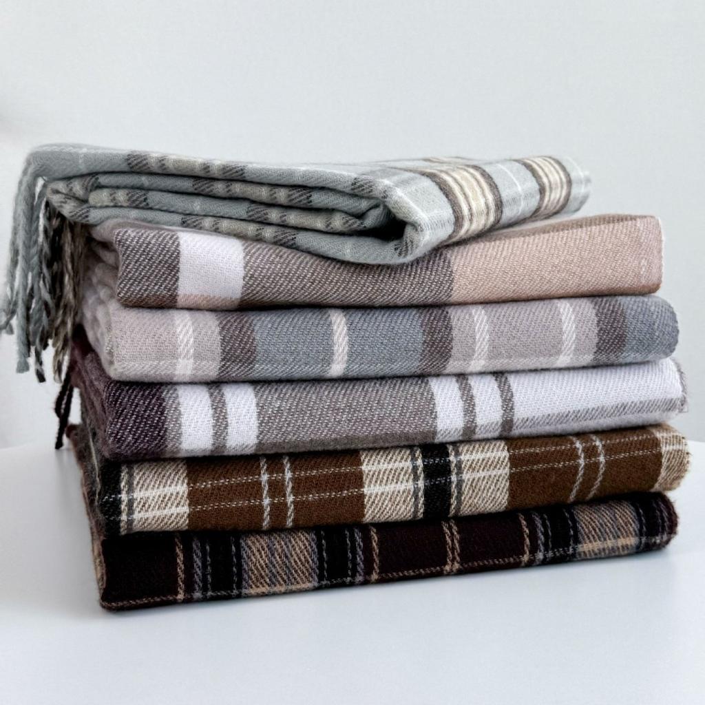 Korean version plaid scarf women's winter 1116 new high-end versatile warm scarf student couple shawl dual-purpose