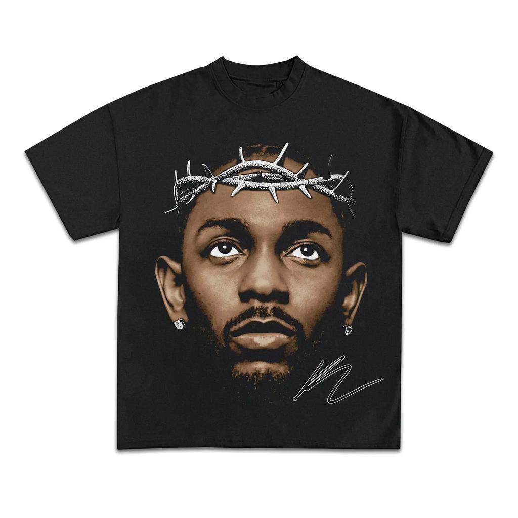 Boy's Casual Cotton Crew Neck T-shirt Kendrick Lamar Pray Graphic Boxy Vintage Shirt Streetwear Y2K