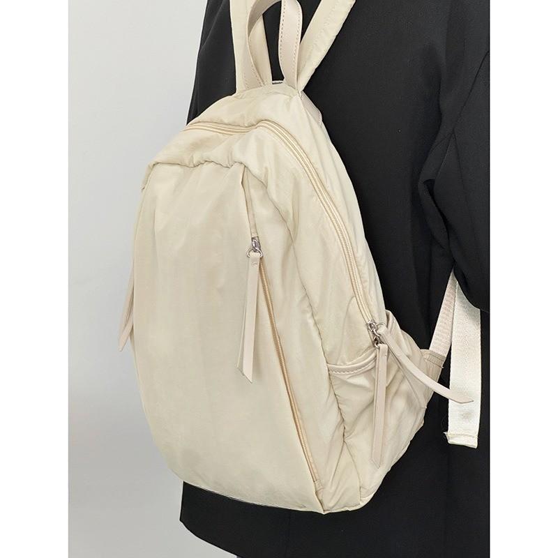 

IELGY student versatile fashion backpack, high-value lazy style schoolbag бежевый