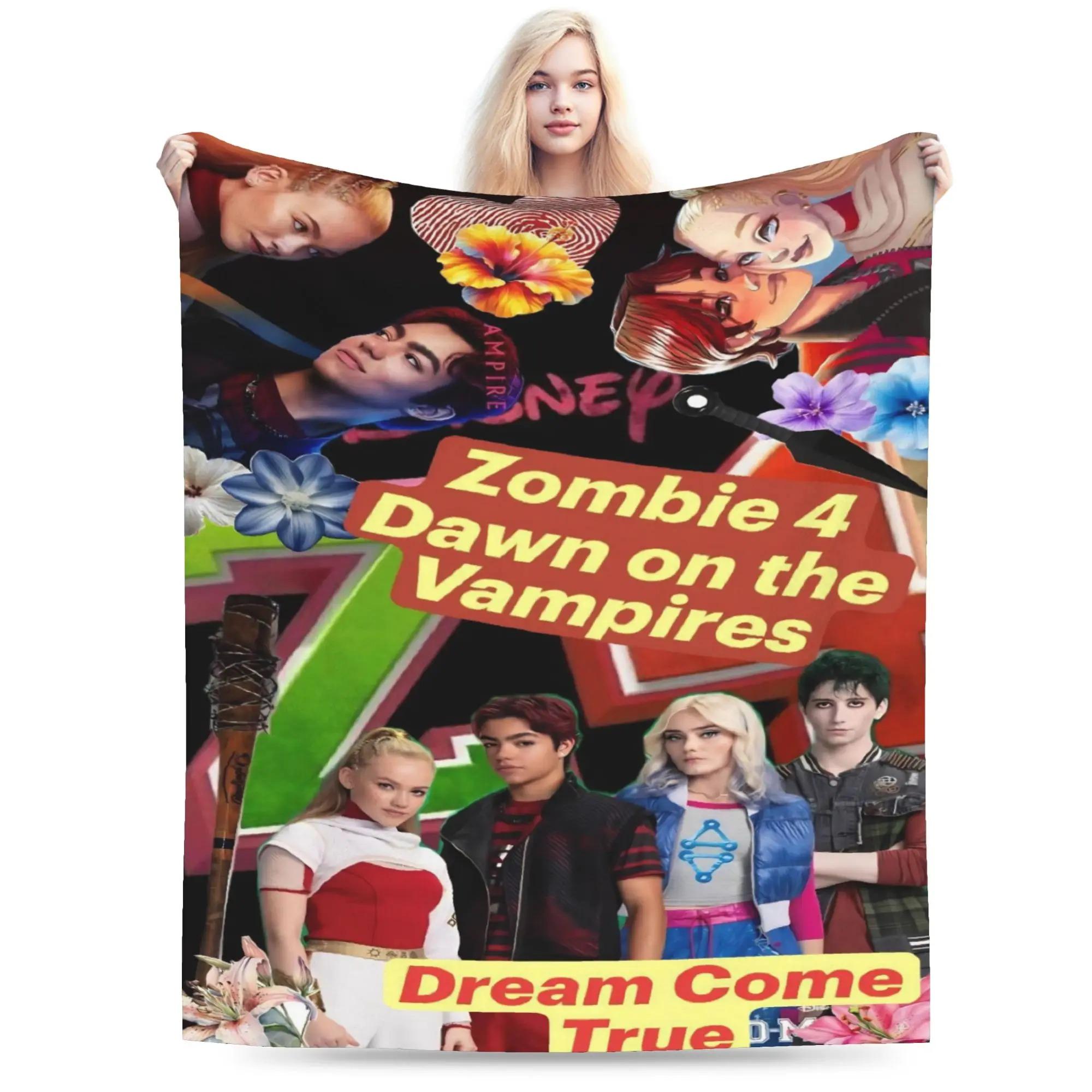 Zombies 4 Dawn of the Vampires Flannel Blankets Winter Warm Throw Blanket for Girls Boys Couch Chair Street Trend Bedspread 70x100cm