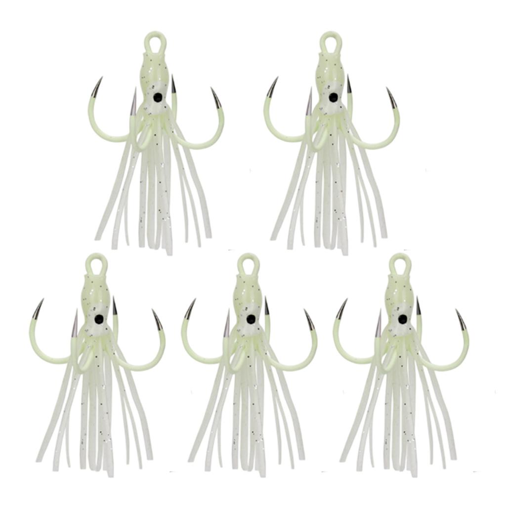 5pcs Trolling Lures Fishing Wobbler Artificial Baits Glow Jig Squid Skirt Baits Fishing Tackle Crankbait Lure