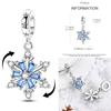 Blue Zircon Series Charms Copper Snowflake Flower Owl Dolphin Castle Winter Beads Fit Bracelet Diy Charm Jewelry Making Gift