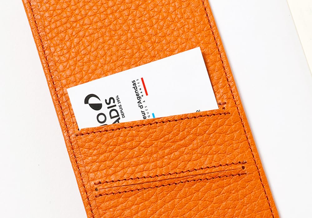 QUOVADIS genuine leather notebook cover 16 x 16 cm orange QUOVADIS qv16x1630or (cowhide) "Tail"