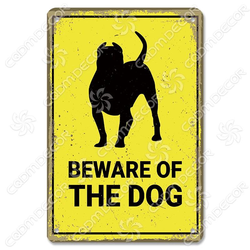 Beware of Dog Warning Tin Sign Metal Plate Caution Danger Dogs Vintage Poster Metal Plaque Garden Backyard Farm Home Wall Decor