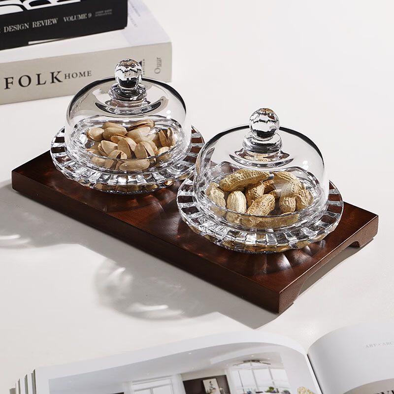 Transparent Glass Divided Snack & Fruit Serving Tray