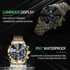 BINBOND Luxury Men's Watches Date Chronograph Stainless Steel Quartz Watch Waterproof Luminous Fashion Man Wristwatch