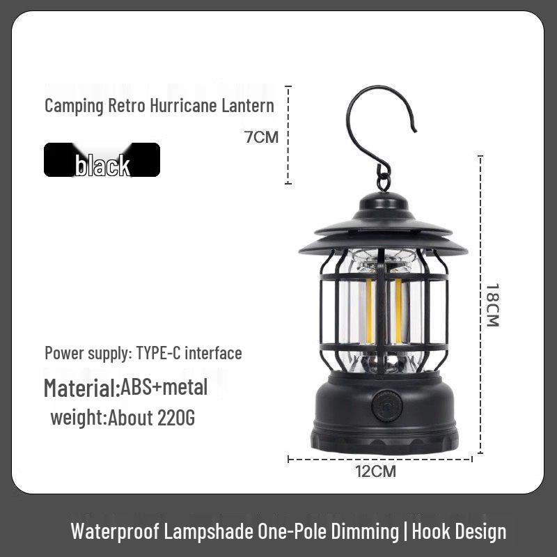 Rechargeable Retro Camping Lantern with Kerosene and Super Long Battery Life