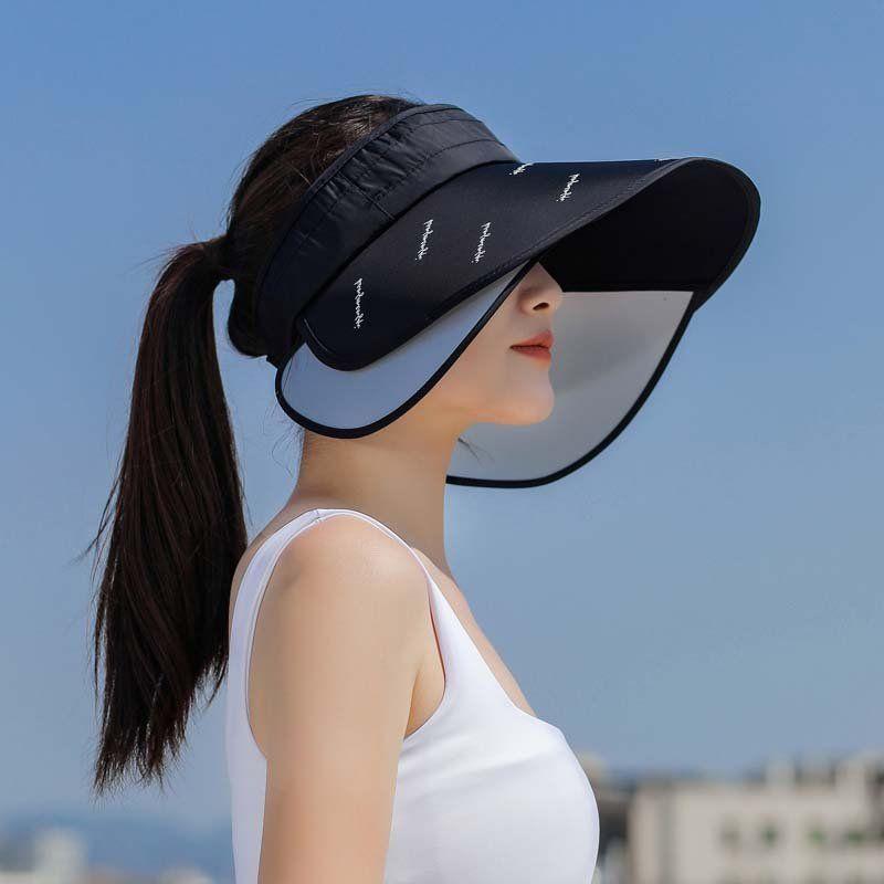 Telescopic board empty top hat for women's sun protection, UV protection, beach cycling, sun hat, tidal sun hat