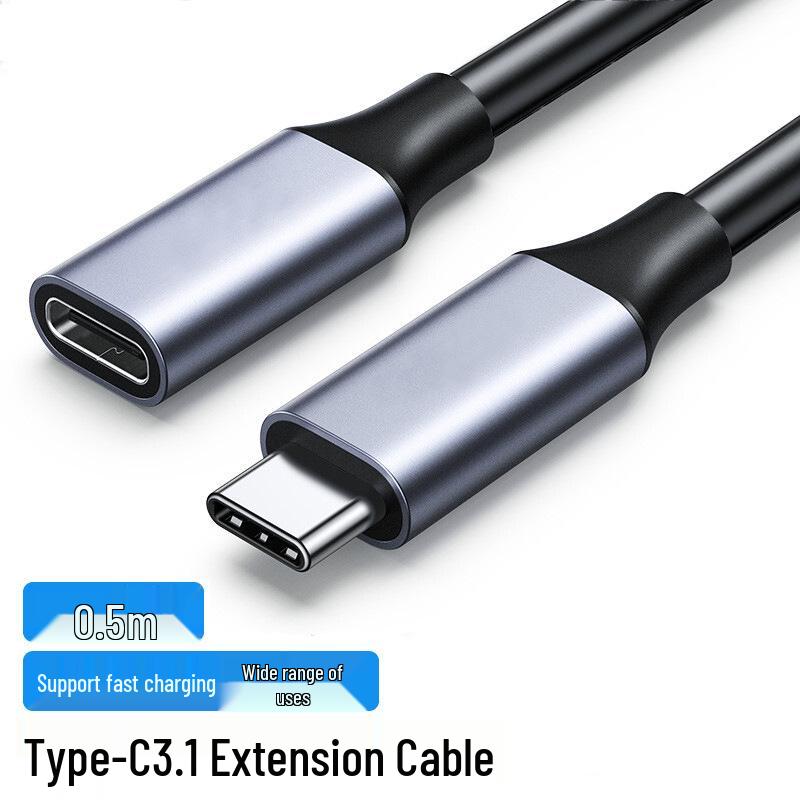 USB 3.1 Type-C Male To Female Data Cable for iPhone 15 & Mate 6