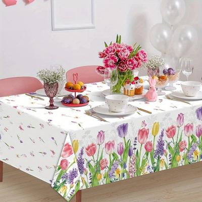 Iridescent Disposable Tablecloth Plastic Waterproof Table Cover Sparkly Table Cloth for Rectangular Table Parties Birthdays Weddings Holiday Decor