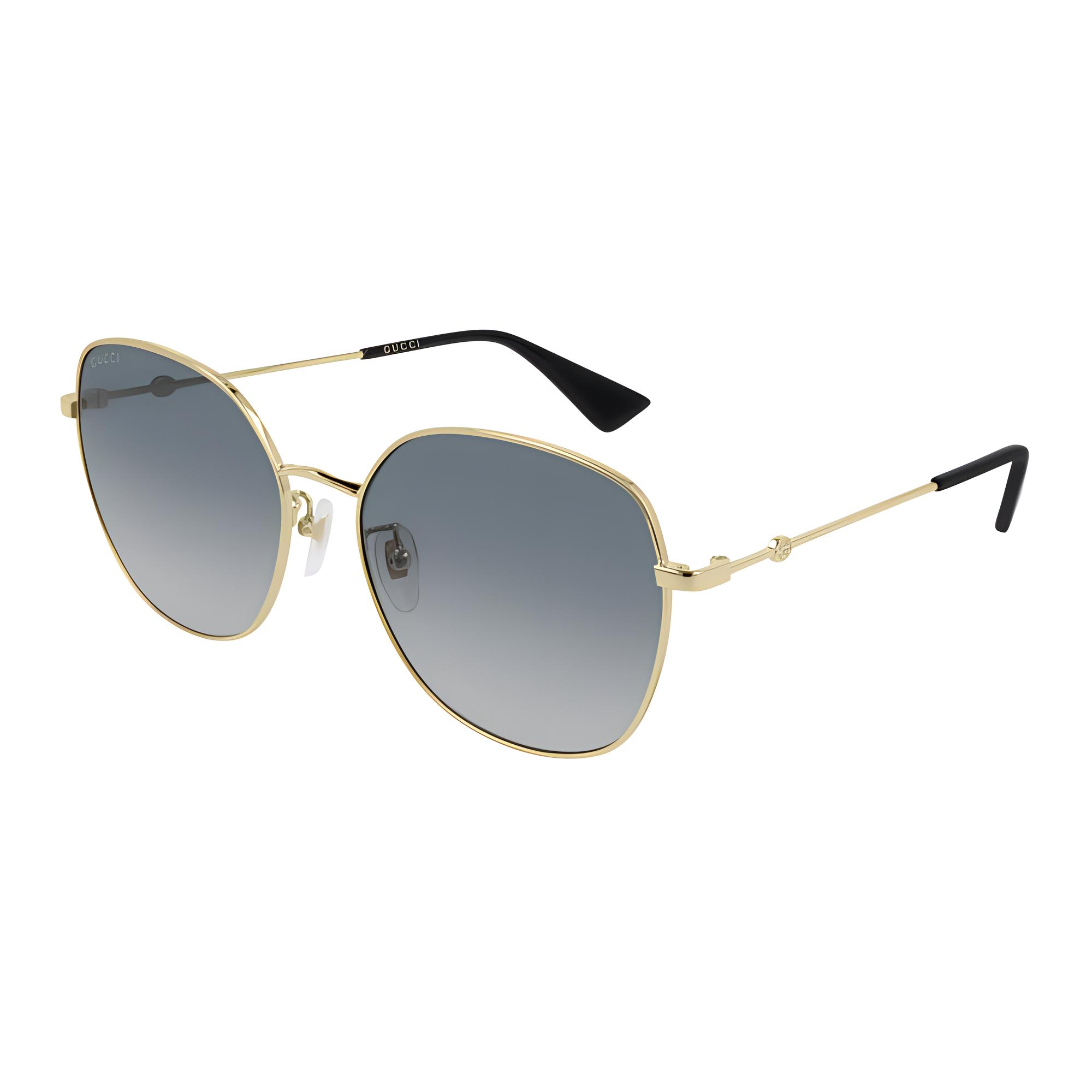 

GUCCI Sunshade Dustproof Alloy Irregular Sunglasses Unisex Couple Gold 59 золотой