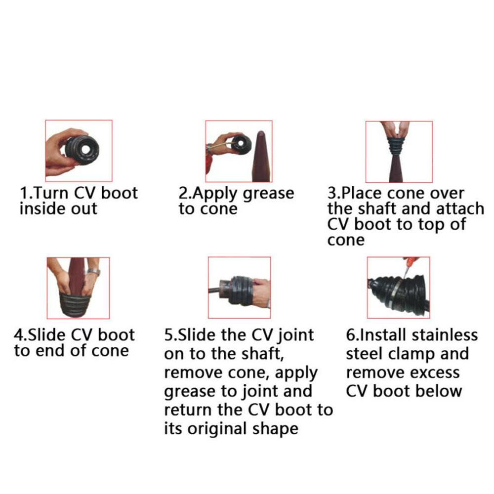 4Pcs Auto Silikon Konstante Geschwindigkeit Staub Abdeckung Universal Ball Runde Clamp Track Connector Kit CV Boot Ersatz 25mm