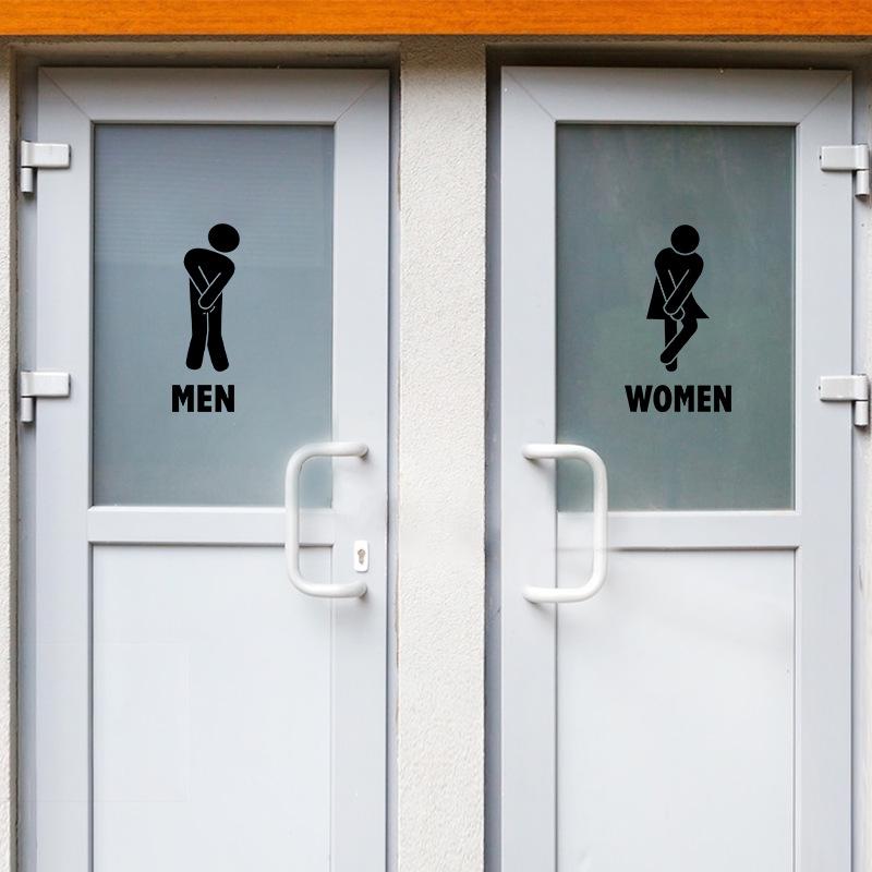 Lukang Waterproof Cartoon Restroom Door Sticker for Kindergarten Toilets