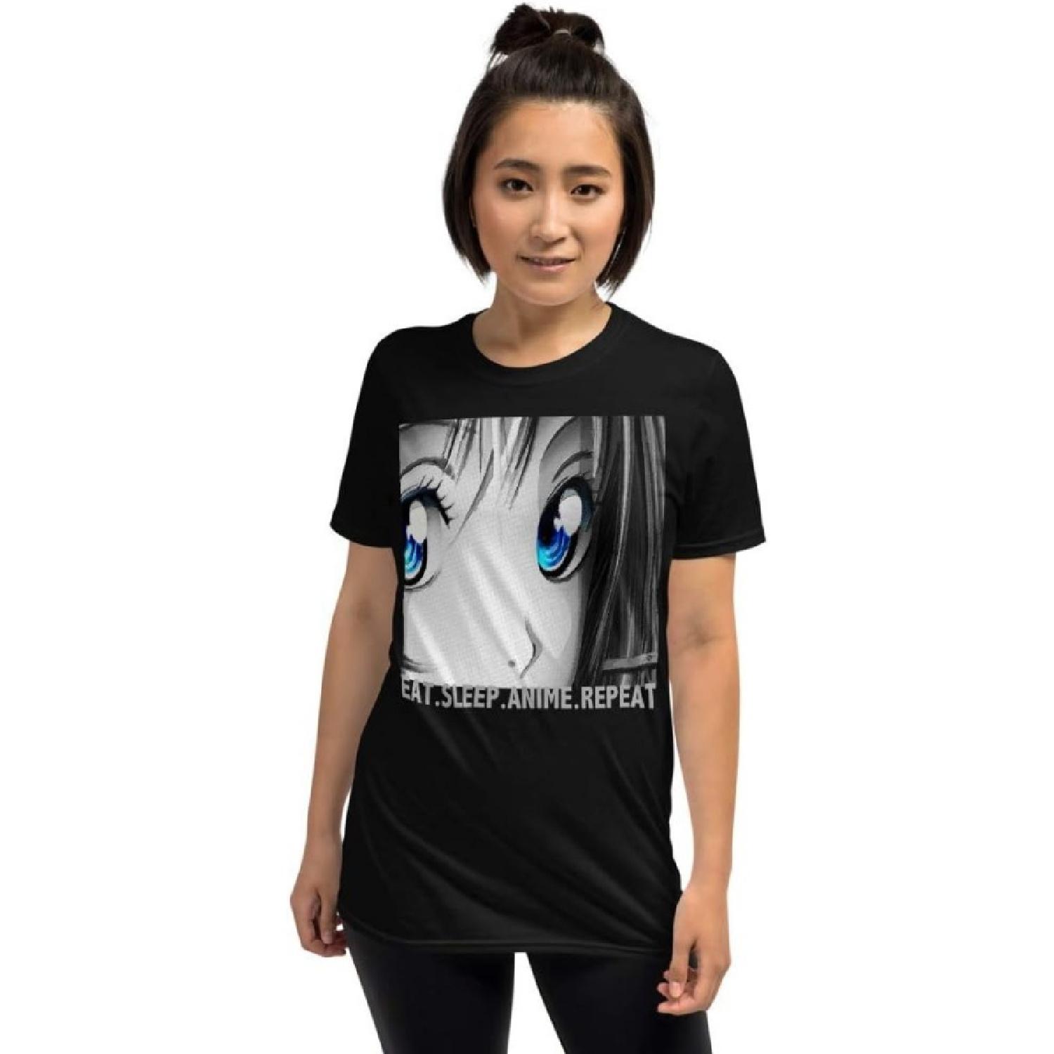Tony Rubino Eat Sleep Anime Repeat Shirt, Funny Japanese Manga Gift Tee T-Shirt 2 Black S