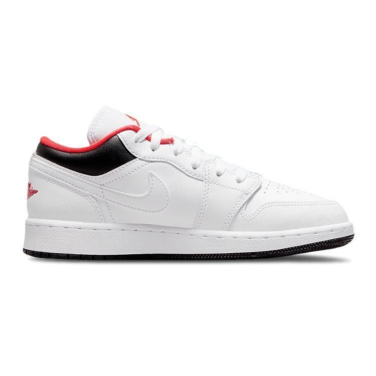 Air Jordan 1 Low GS White Black Red Youth Shoes 553560-160