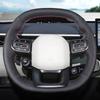 For Hyundai Elexio 2026 DIY Full Coverage Dark Gray Leather Interior Car Steering Wheel Cover