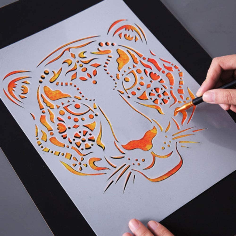 Animal Painting Stencils DIY Reusable Drawing Template Hollow Out Painting Stencils DIY Scrapbooking Journal Decor for Children
