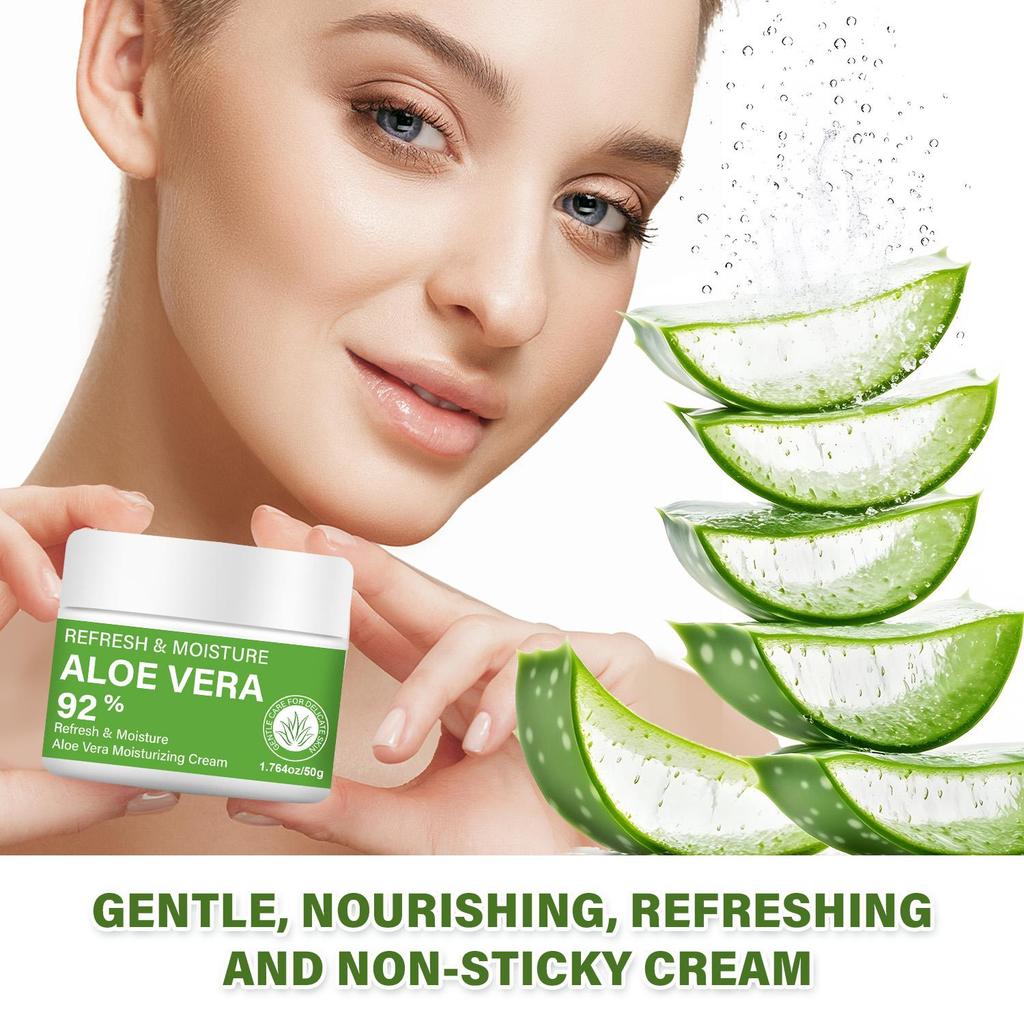 Aloe Vera Moisturizing Cream-Refresh And Moisturize The Facial Skin With Aloe Vera Vitamins-Suitable for All Skin Types,50g