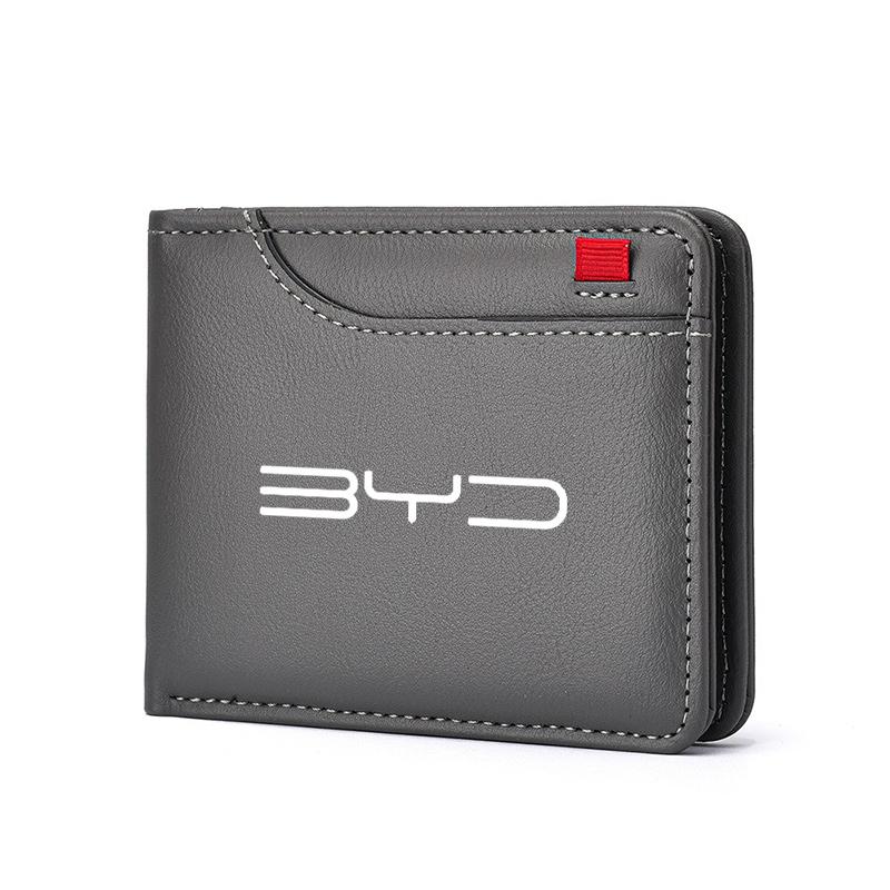 For BYD Song Plus Atto 3 Han EV Tang DM Qin Seal Dolphin Multi Car Wallet ID Credit Card Purse Leather Storage Key Case Accessor