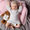 18 Zoll Reborn Babypuppe Silikon Vinyl Stoffkörperpuppe Fertig 3D Bemalte Haut Adern Kunstsammlungspuppe Geschenk Frühes Lernspielzeug