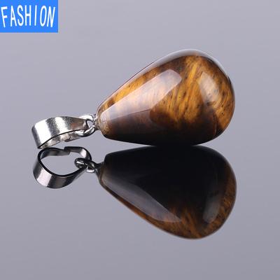 Ciondolo da donna in cristallo naturale a goccia mezza GEM PENDENTE occhio di tigre agata lapislazzuli pera pendente collana