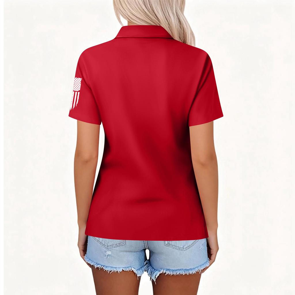 Women's Fashion Casual Lapel Short Sleeve Printed Shirt Women's Button Up Tops