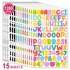 15 Sheets Colorful Letter Stickers, Self-Adhesive Vinyl Alphabet Number Sticker For Mailbox,Sign Door, Business, Address Number