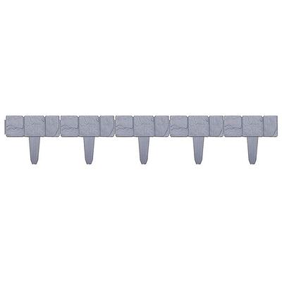 Gartenzaun Grenze Kunststoff Stein Wirkung Blumenbeet Gras Rasen Pflanze Dekorative Randplatten 5PCS