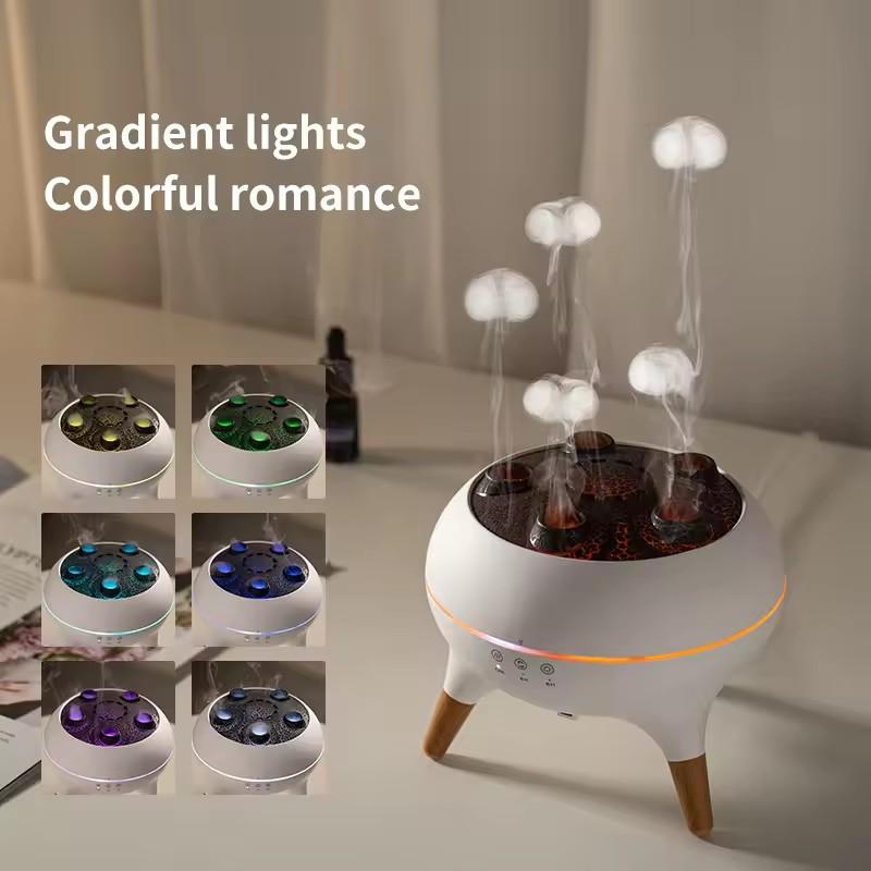 Dynamic Jellyfish Air Humidifier 250ml Essential Oil Diffuser Remote Control Bedroom Humidifier with 7 Colorful Night Lights