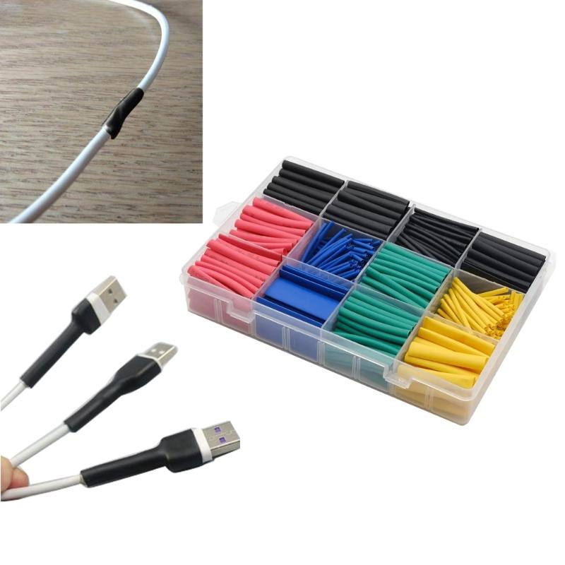 Wire Protector Sleeve Kit Heat Shrink Tubing In Multiple Size for Enhances Electrical Safety With Case