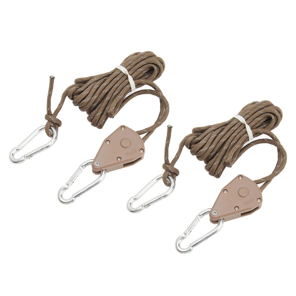 2 Pcs Camping Tent Wind Cord Outdoor Tent Rope with Pulley Canopy Quick Setup Camping Rope