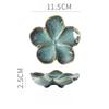 Vintage Ceramic Craft Dish Japanese Flower Shaped Dish Creative Dipping Sauce Dishes Handmade Multicolor Decor Display Tray