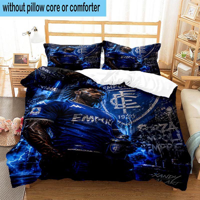 3PCS Football Empoli Crest Bedding Set,Including 1pc Duvet Cover And 2pcs Pillowcases Perfect for Bedroom, Dormitory, Fan Christmas gift