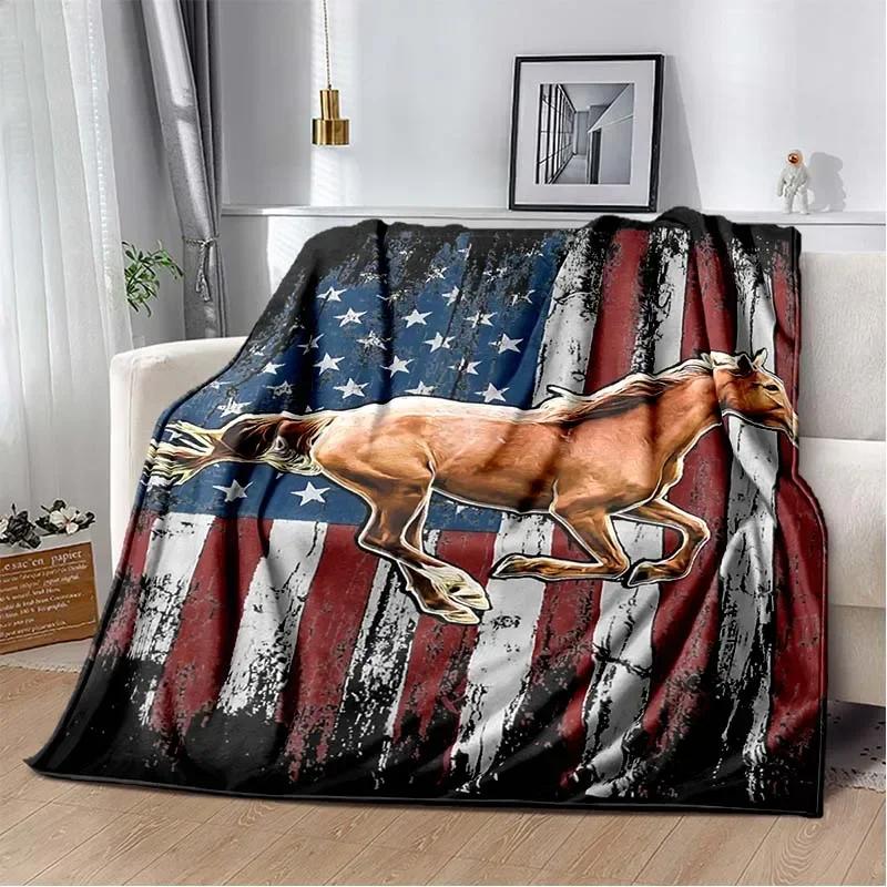3D Print Cartoon Pentium Horse Flannel Blanket,Multi-purpose Holiday Gift Blanket Warm And Soft Blankets All Seasons