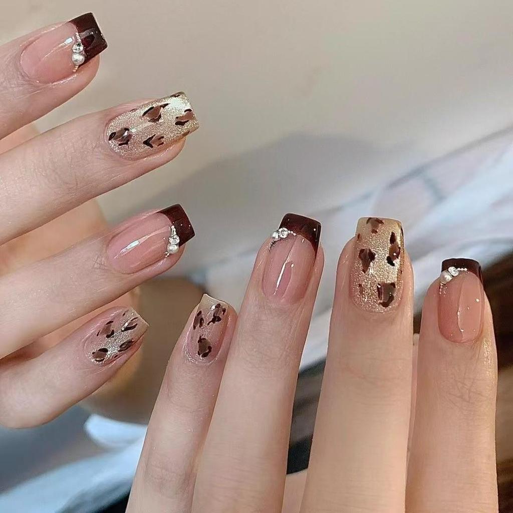 Nude Pink Gradient Cat Eye Whitening Aurora Nail Art Removable Stickers