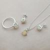 Sterling Silver Opal Jewelry Set, Raw Gemstone Jewelry, Handmade Jewelry