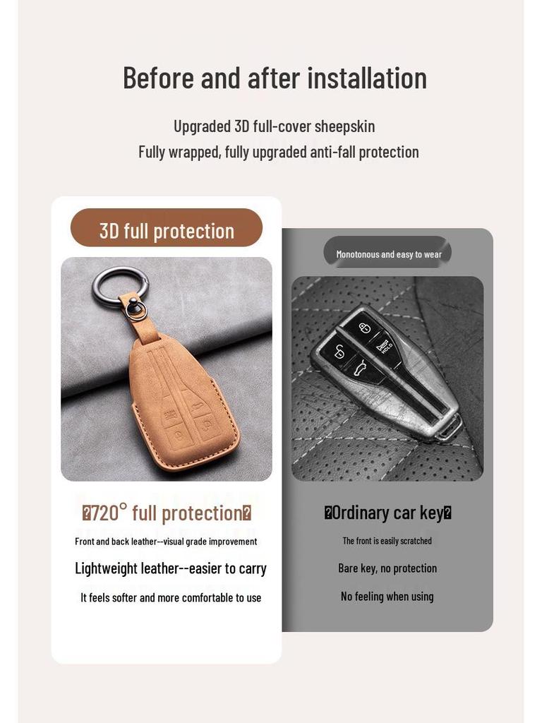 Compatible Key Shell for Hongqi H5, E-HS9, HS5, H9, EQM5, HS7 Car Interior Accessories