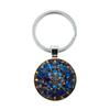 Round Alloy Keychain Pendant Geometric Pattern Metal Key Ring Durable Accessory for Bags and Keys Suitable for Daily Use