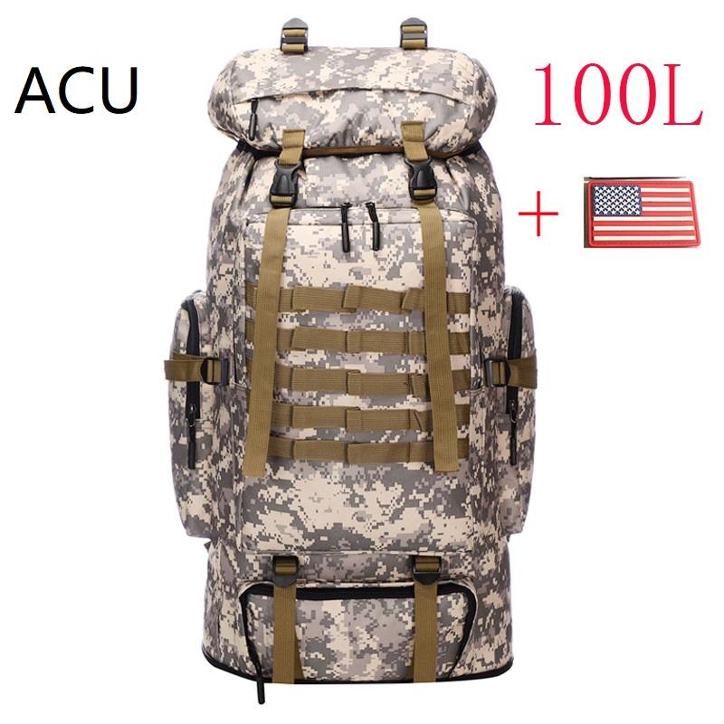 80L/100L Mountaineering Bag Climb Bag Tactical Backpacks Large Backpack Outdoors Hiking Camping Travel Bags