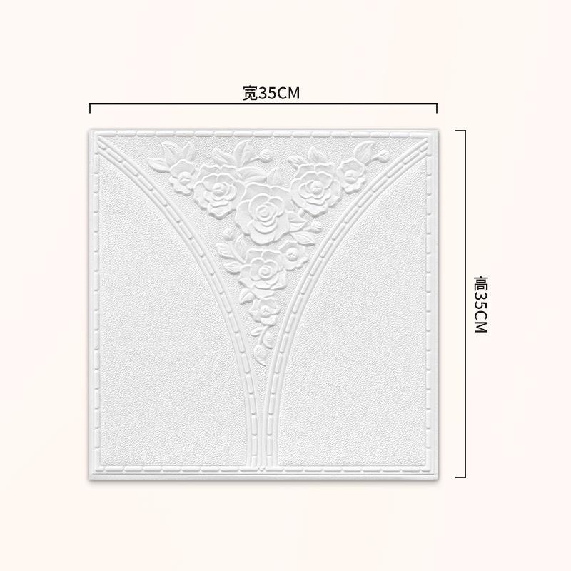 50PCs Foam Wall Paper Home Decor Self-adhesive Waterproof 3D Wall Sticker DIY Wallpaper Bricks Bedroom 35x35cm