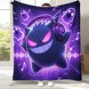 Gengar Pokemon Cartoon Ectoplasma Flannel Blanket,Ultra Soft Warm Plush Throw for Home Bedroom Bed Sofa Cover Picnic Gift