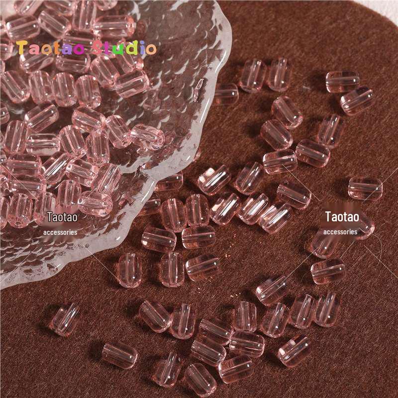 Colored Transparent Cylindrical Spacer Beads for Handmade Jewelry and Weaving