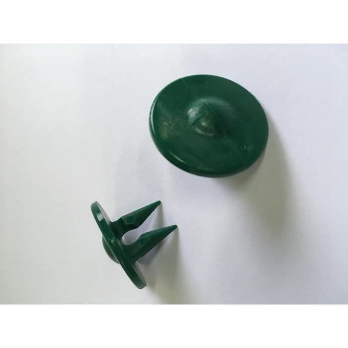 Fixations Brise vue GRIPNET, Traités anti-UV pour panneaux grillagés (diamètre tige 5mm) | Lot de 30 Pièces, Couleur Vert.
