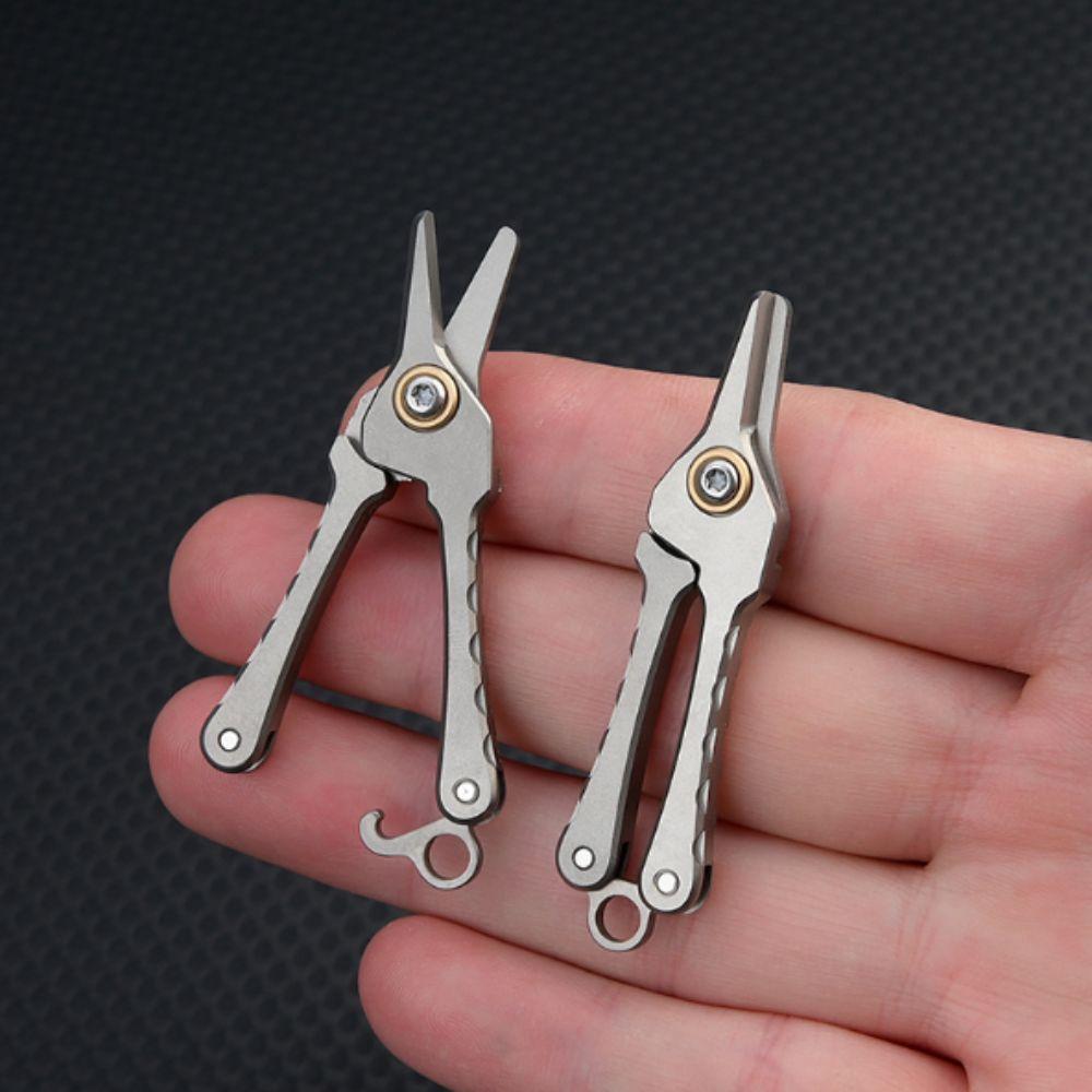 Mini Unisex Nose Hair Trimmer Silver Beard Trimming Titanium Alloy Scissors  Outdoor Tool