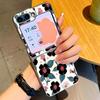 Floral Pattern Case For Samsung Galaxy Z FlIP 7 FE 6 5 Plating PC+PU Leather Hybrid Folding Cover For Samsung Z Flip7 Flip6 Flip5