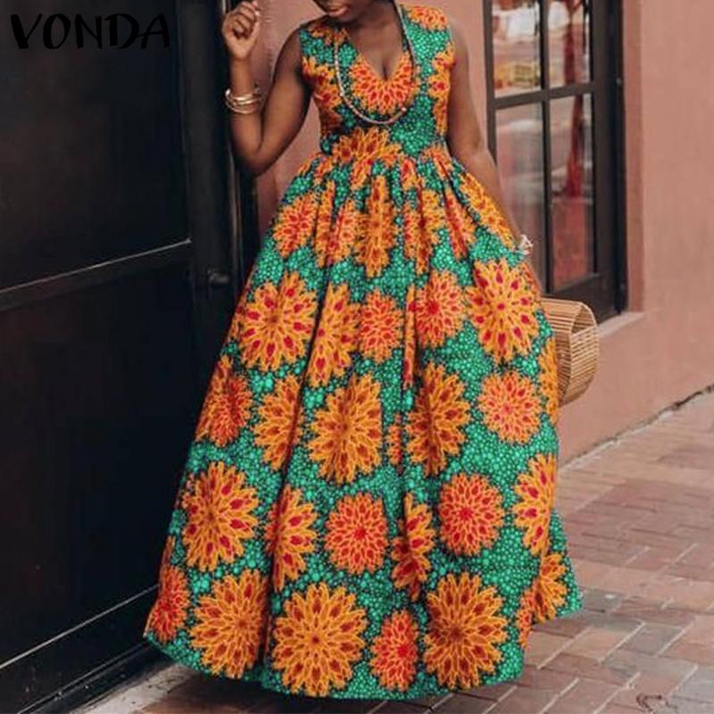 

VONDA женское элегантное вечернее свободное длинное платье с принтом