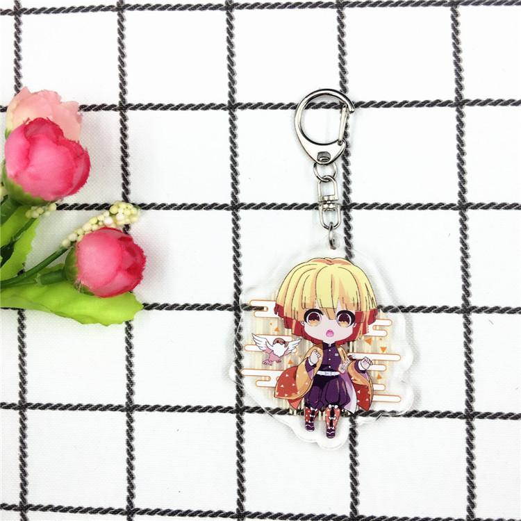Key Rings Anime Games Around Demon Slayer Blade Cartoon Character Acrylic Keychain Metal Decoration Accessory Gift Pendant