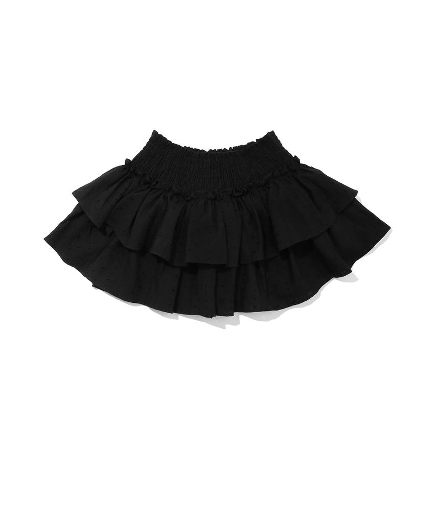 Kijiko Ke703. Punching Frill Mini Skirt Black